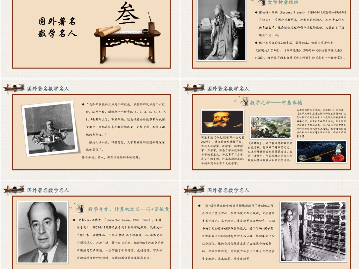 历史近代史数学名人介绍主题班会PPT模板 历史近代史数学名人介绍主题班会PPT模板