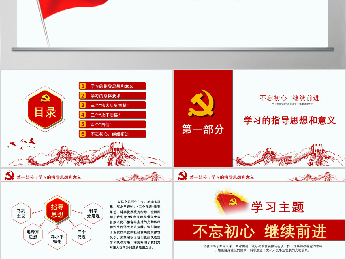 党建党政工作汇报廉政宣传教育课件PPT模板幻灯片