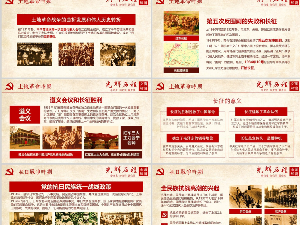 光辉的历程中国共产党党史党课学习ppt模板--含讲稿