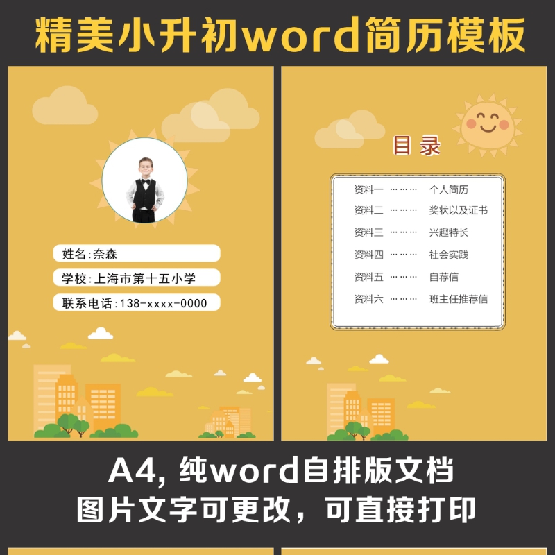小升初简历