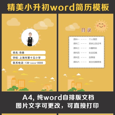 小升初简历