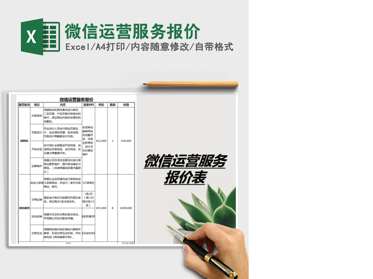 2021年微信运营服务报价