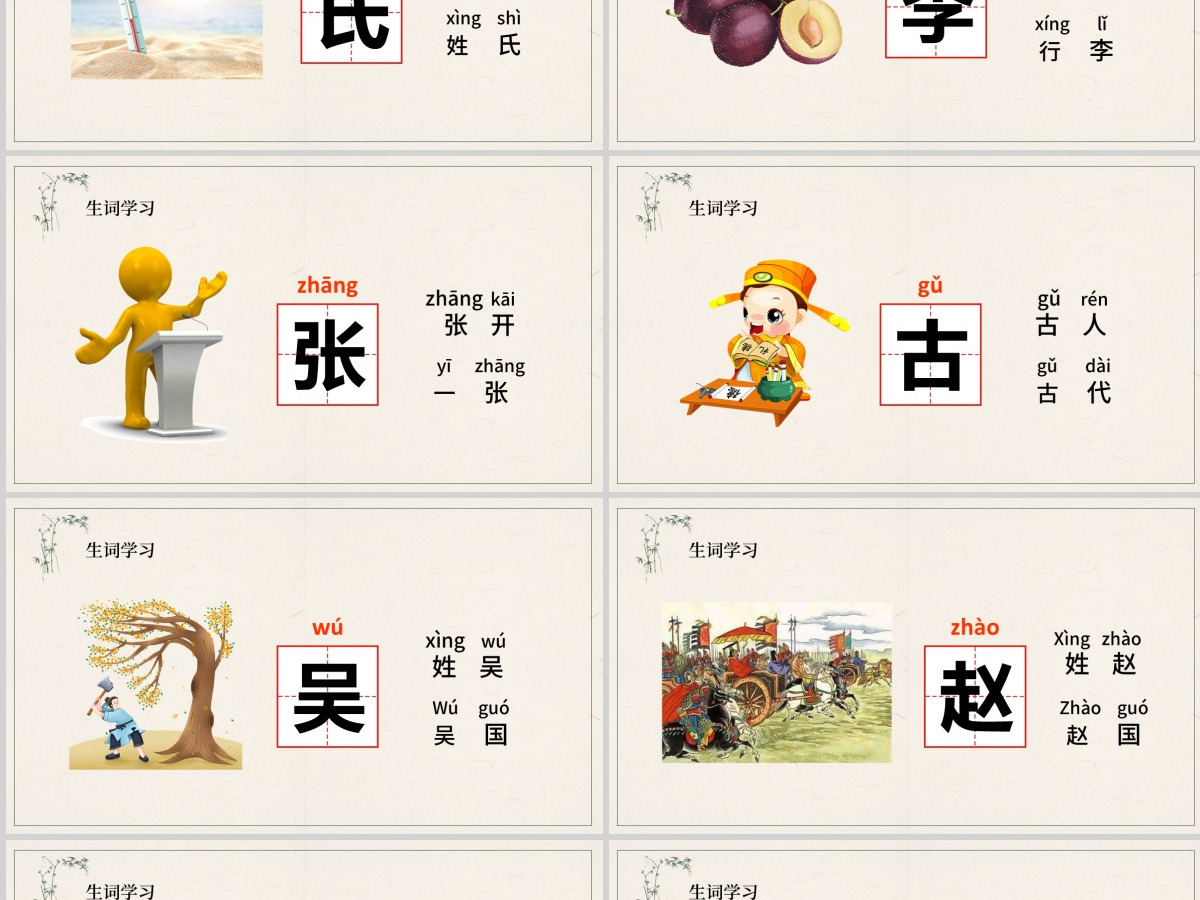 人教版小学一年级语文下册第一章识字：第二课——姓氏歌（含配套教案）课件PPT