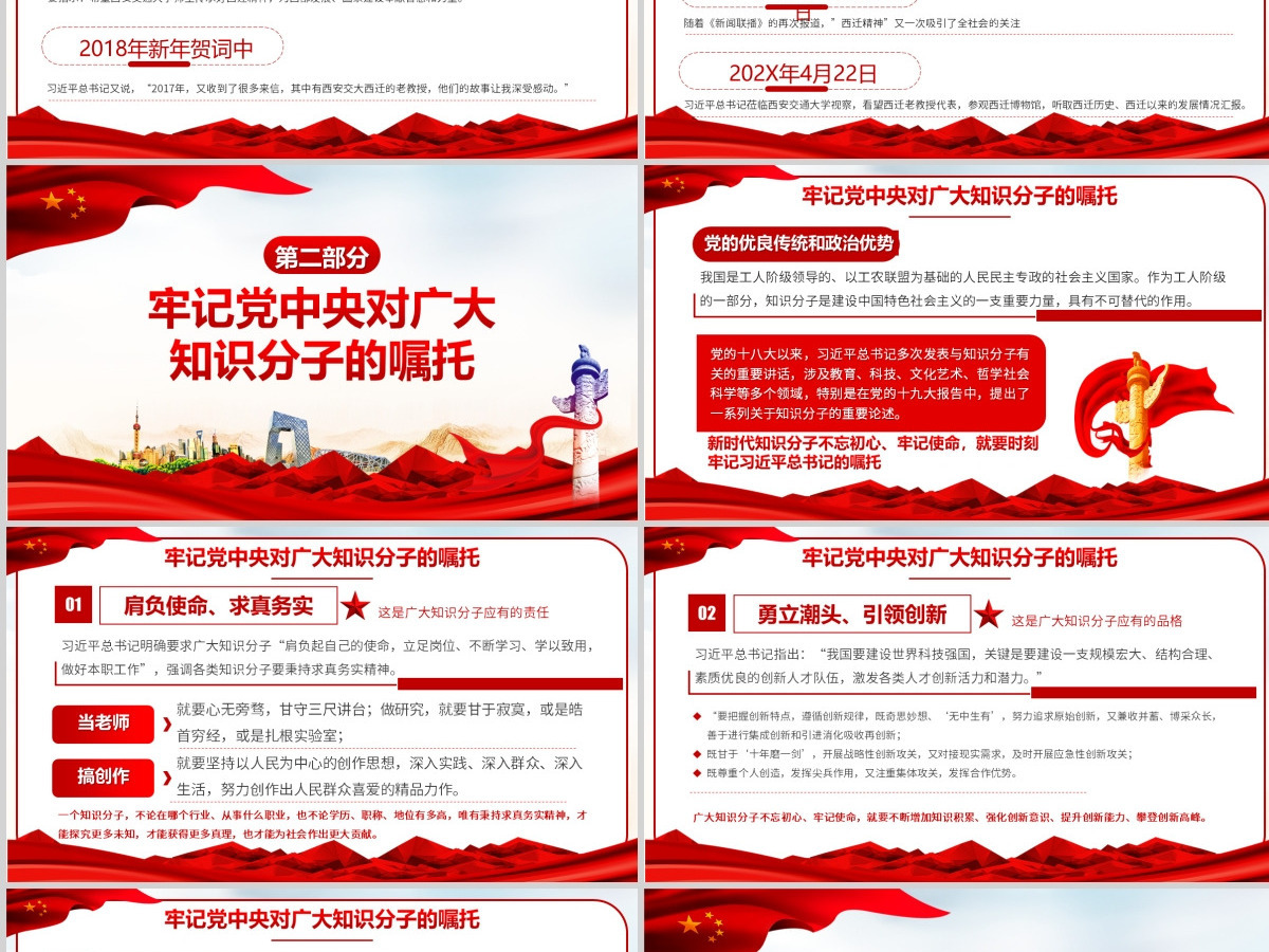 大力弘扬西迁精神PPT模板--含讲稿