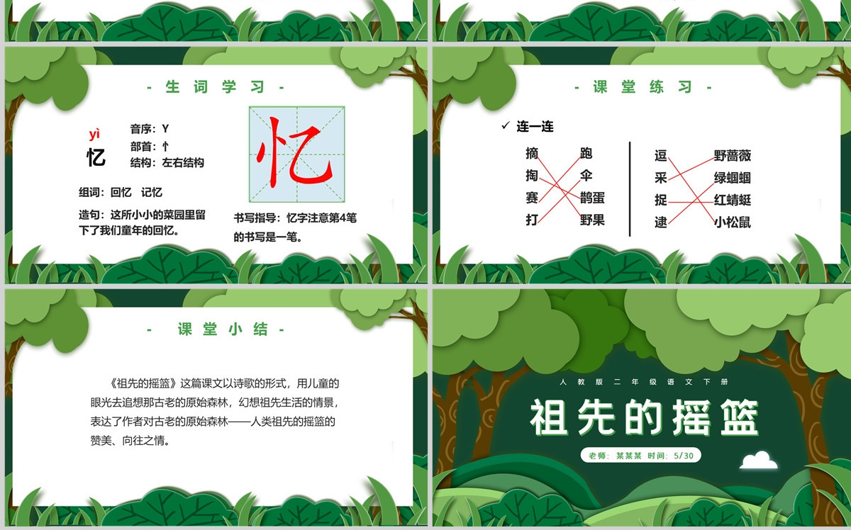 人教版二年级语文下册第二十七课《祖先的摇篮》PPT课件
