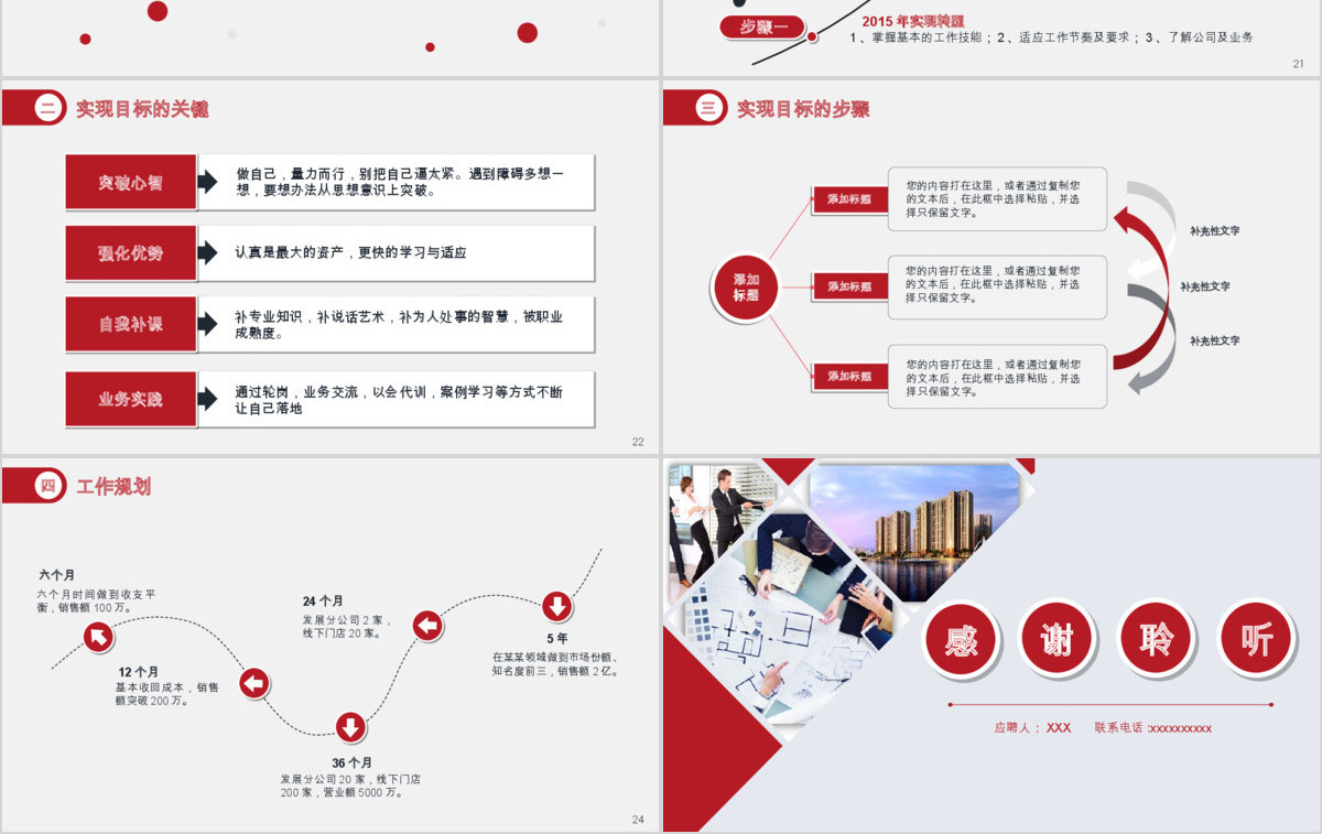 2019年红色大气岗位竞聘通用PPT模板