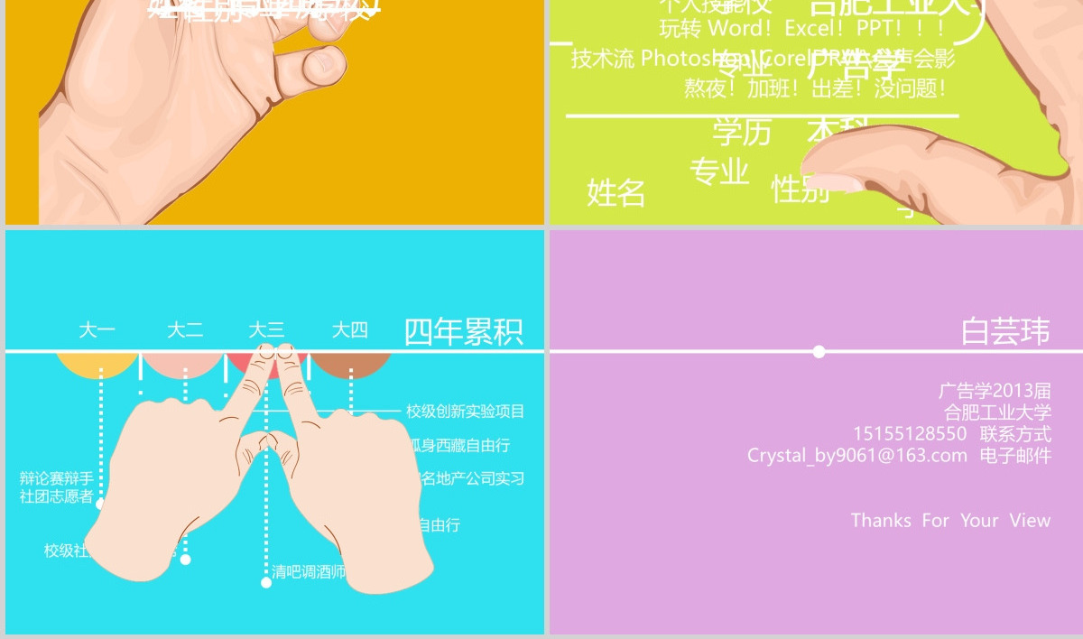 动态个人简历PPT作品