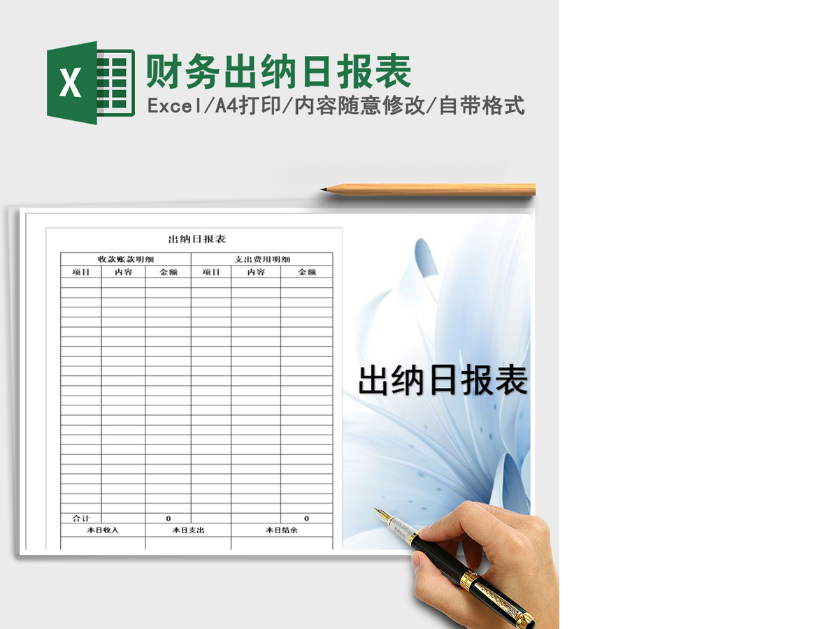 2021年财务出纳日报表
