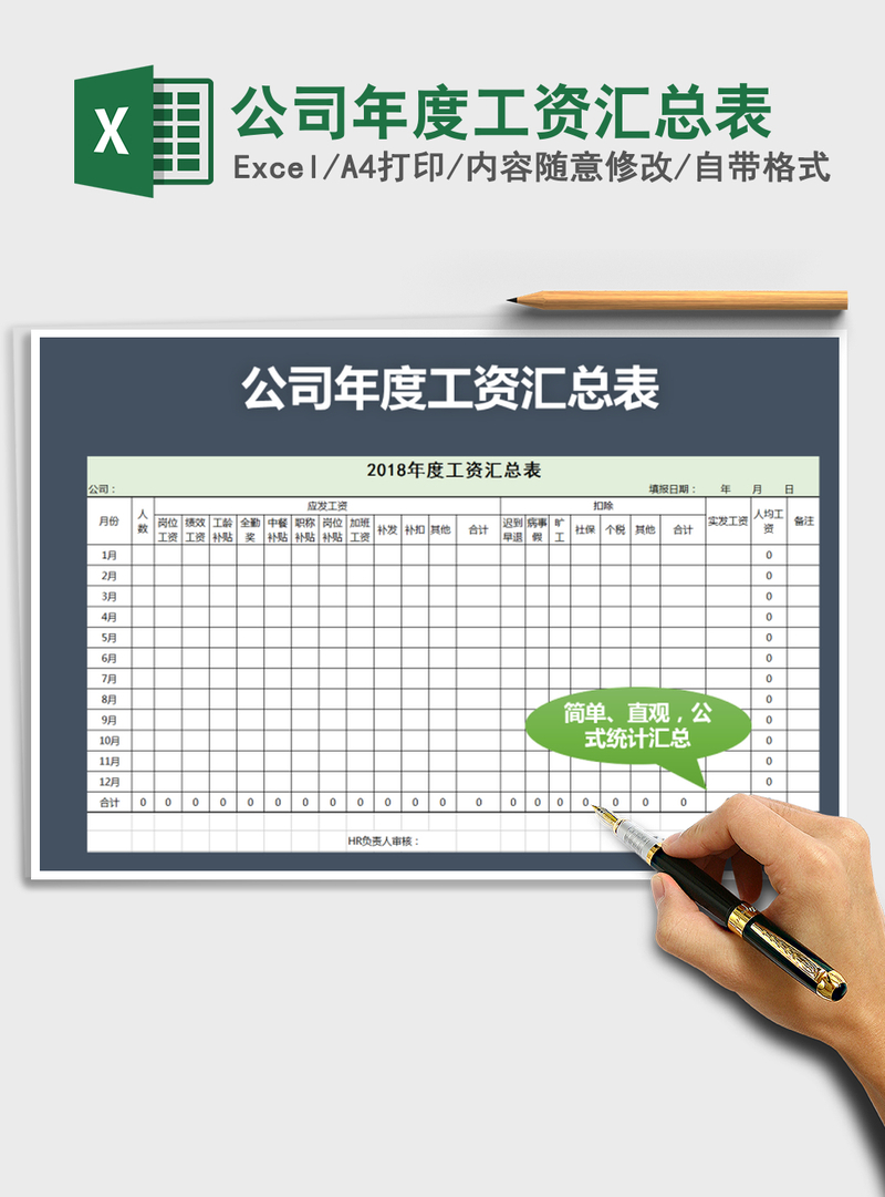 2021年公司年度工资汇总表