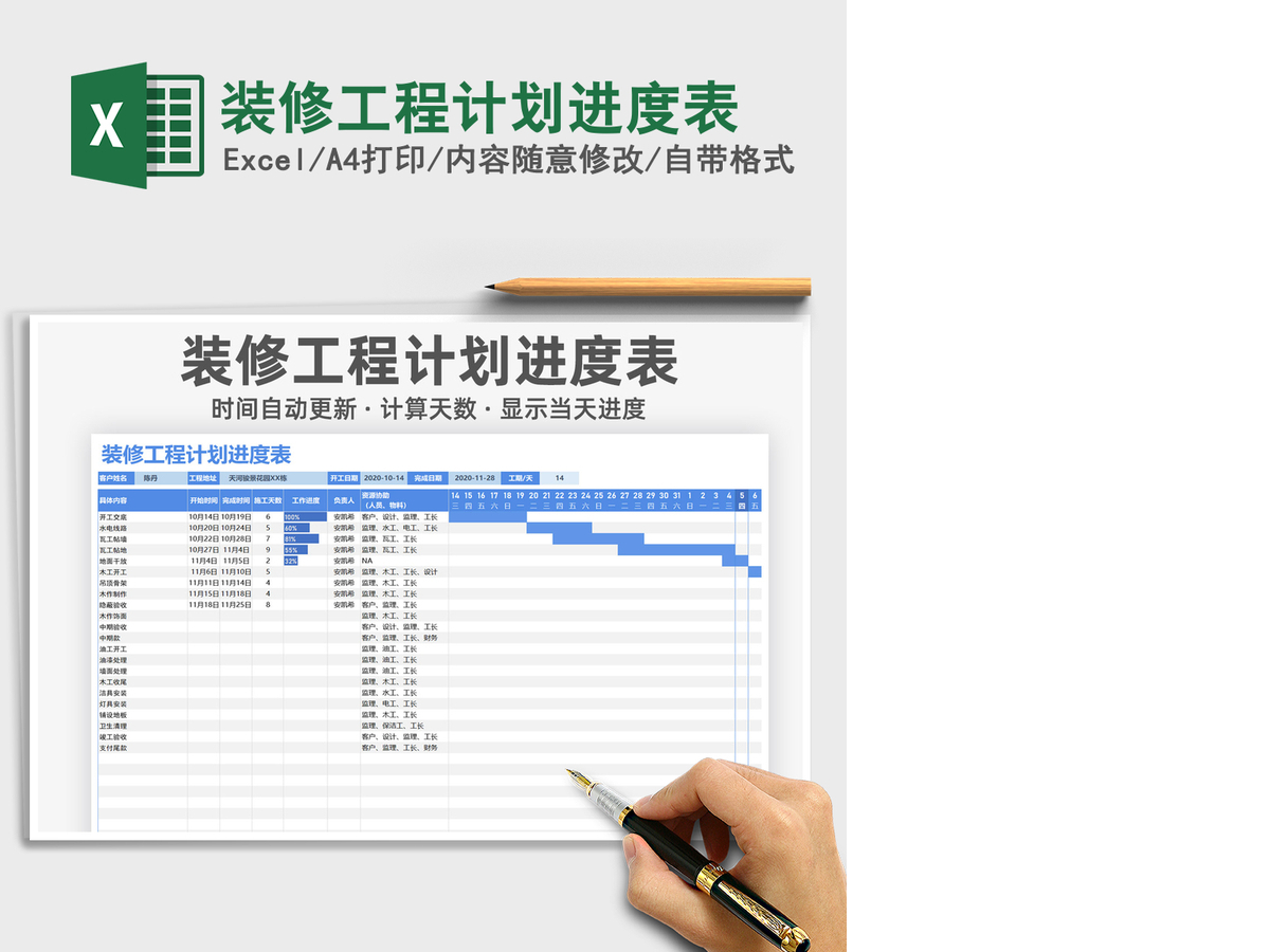 2021年装修工程计划进度表