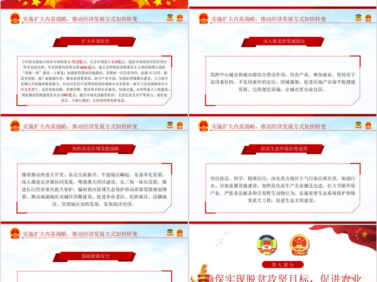 聚焦全国两会政府工作报告学习解读党建PPT-含讲稿