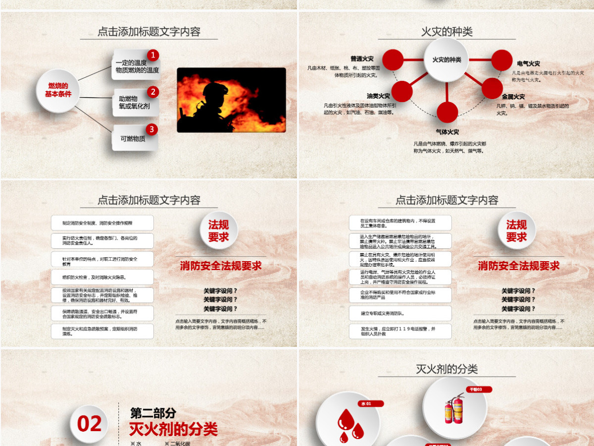 大气红色微立体消防培训消防安全知识教育讲座模板PPT