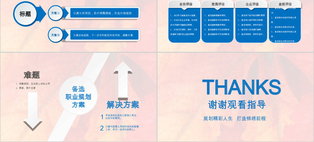 蓝色大气图标式个人简历报告PPT模板