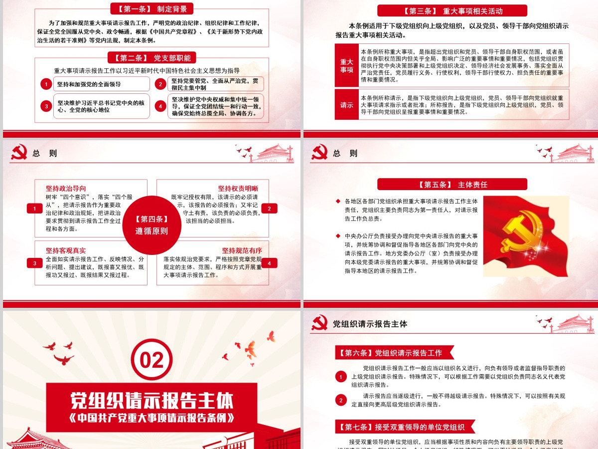 原创学习解读中国共产党重大事项请示报告条例PPT-含讲稿 原创学习解读中国共产党重大事项请示报告条例PPT-含讲稿