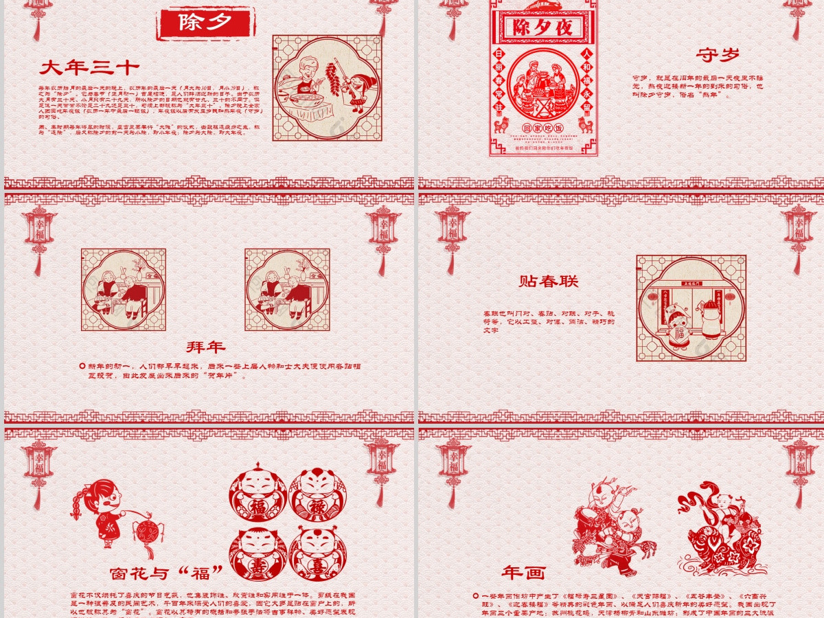 原创新年春节习俗传统文化民俗中国年PPT模板-版权可商用 原创新年春节习俗传统文化民俗中国年PPT模板-版权可商用
