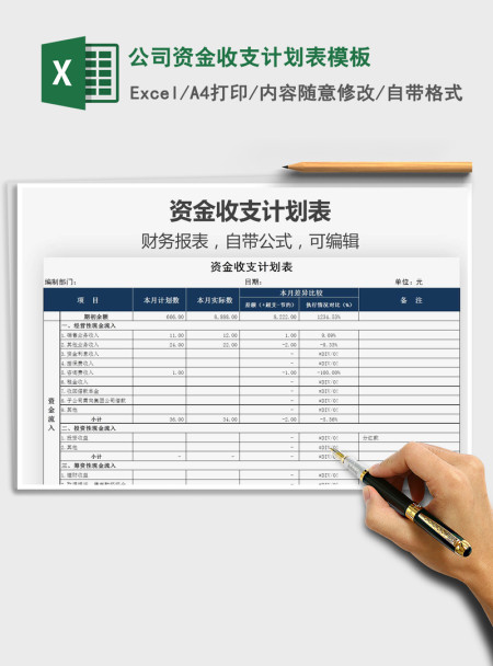 2021年公司资金收支计划表模板 2021年公司资金收支计划表模板