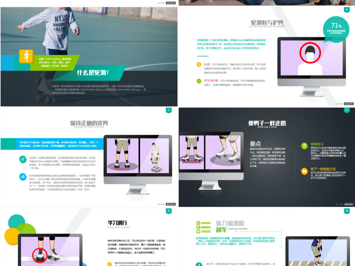 高端教学ppt课件专业轮滑教学演示视频