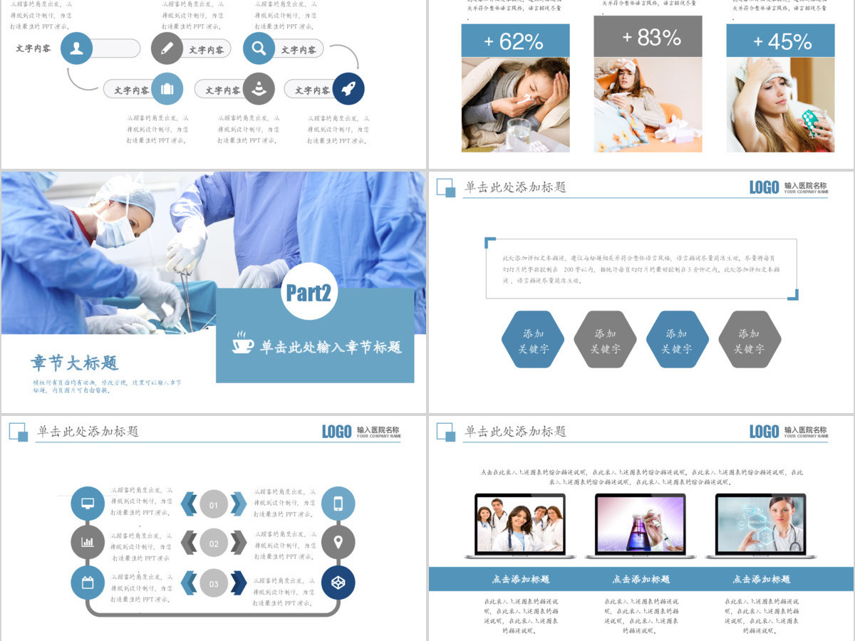 蓝色商务简洁医学医疗医生PPT