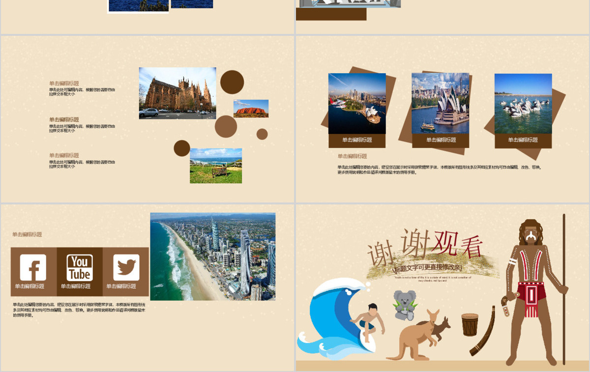 澳大利亚旅游电子相册照片展示ppt