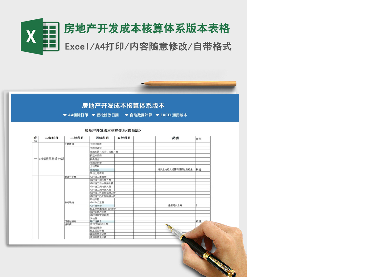2021年房地产开发成本核算体系版本表格 2021年房地产开发成本核算体系版本表格