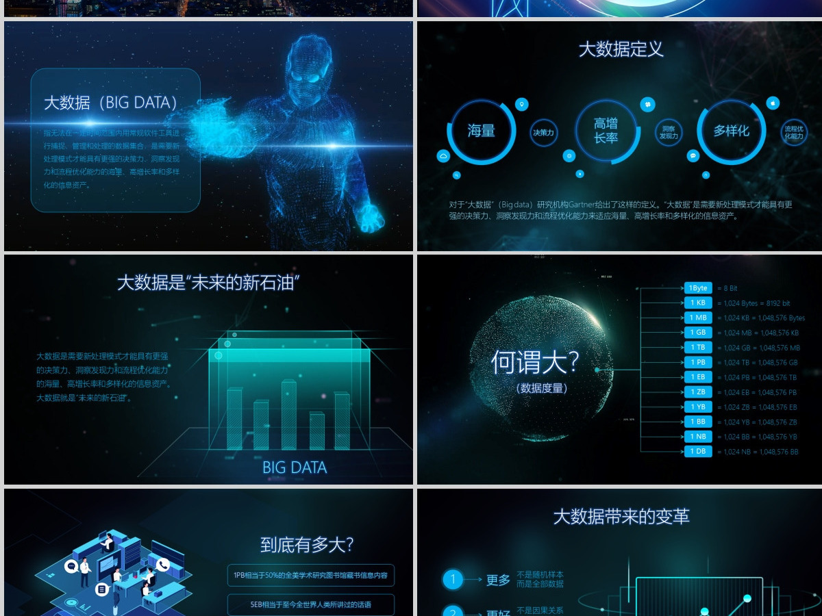2021大数据云科技大数据PPT模板 2021大数据云科技大数据PPT模板