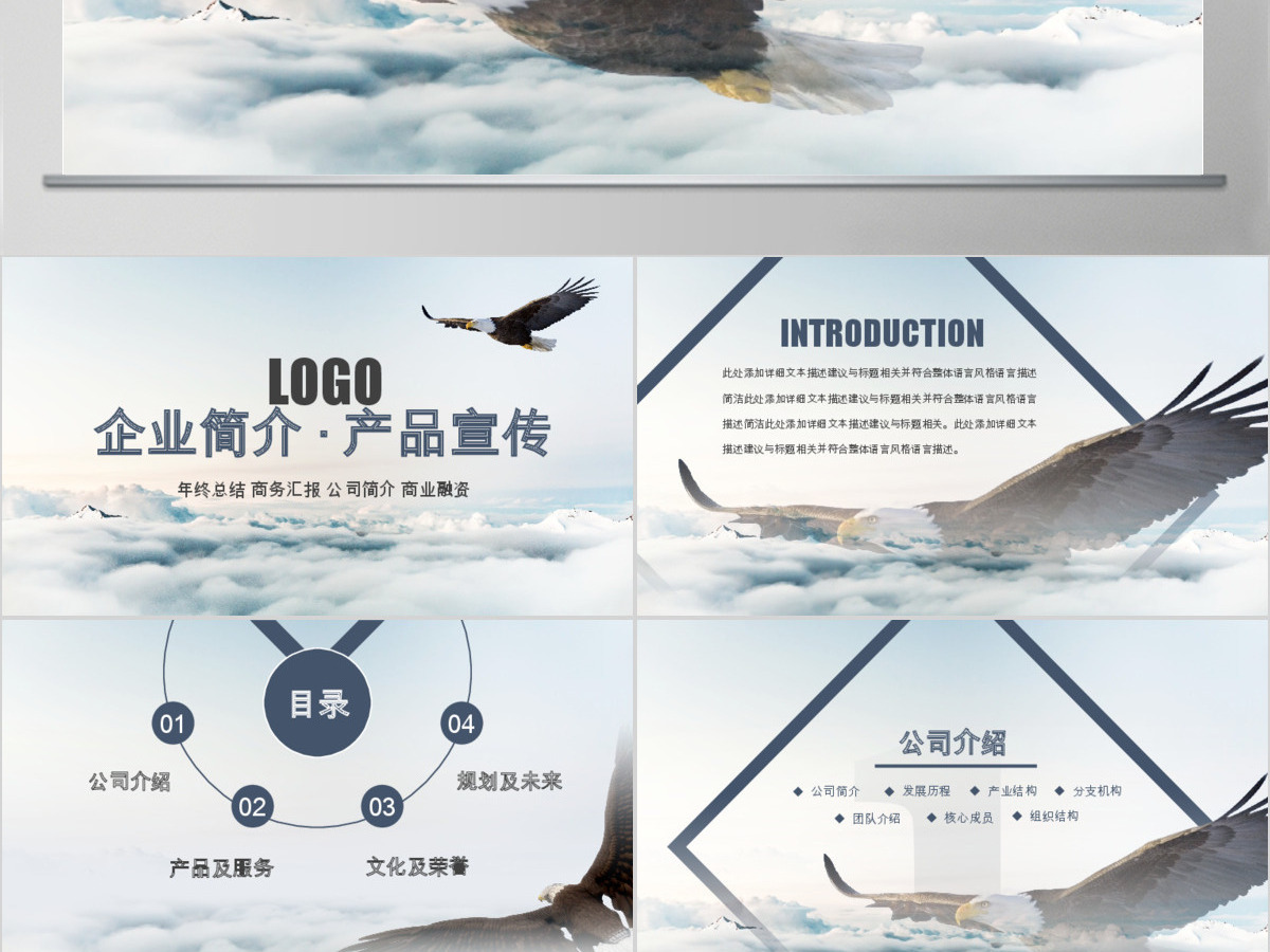 大气苍鹰公司简介企业宣传公司推广PPT