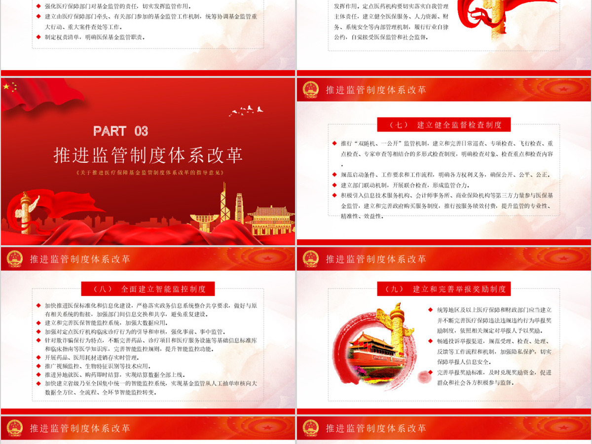 关于推进医疗保障基金监管制度体系改革的指导意见PPT模板