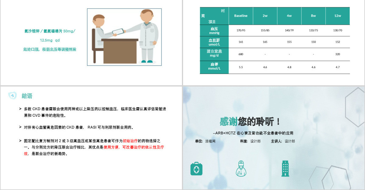 清新简约医疗病例演讲通用动态PPT模板