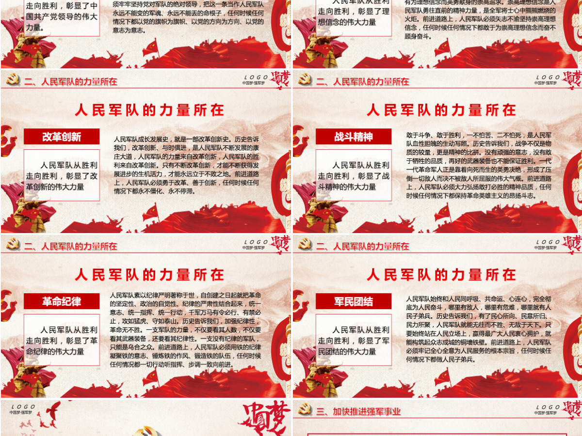 红色中国梦强军梦质量强国九一八PPT模板 红色中国梦强军梦质量强国九一八PPT模板