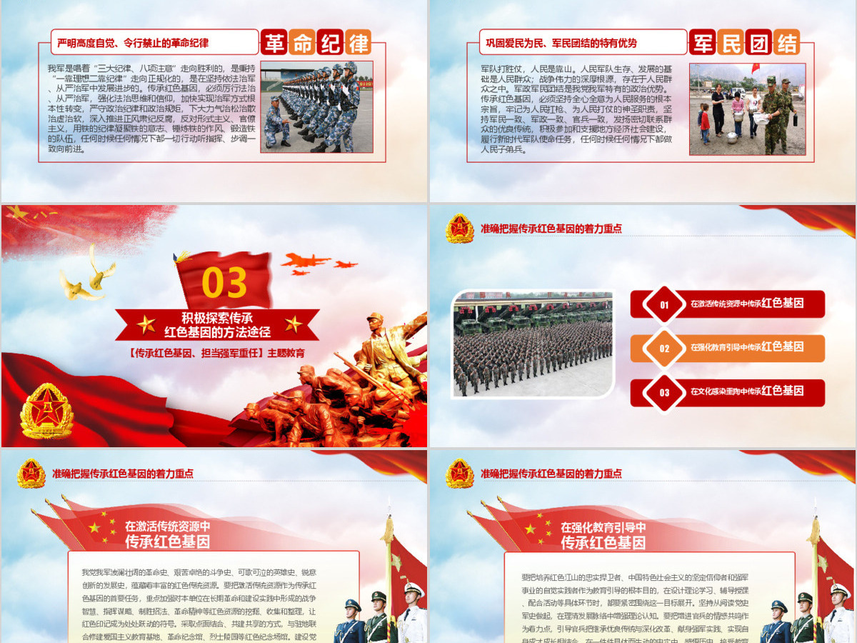 原创传承红色基因担当强军重任教育PPT强军梦-版权可商用 原创传承红色基因担当强军重任教育PPT强军梦-版权可商用