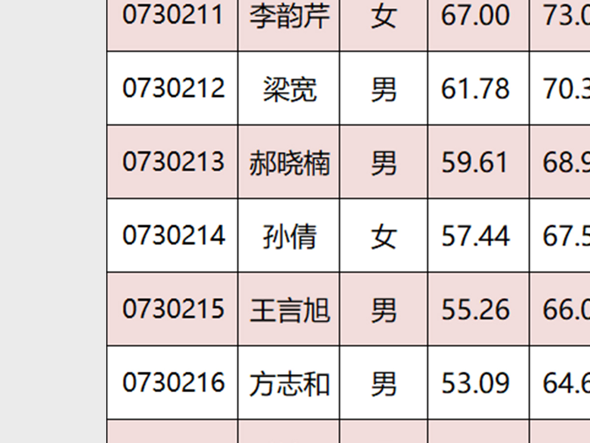 学生成绩管理表Excel表格