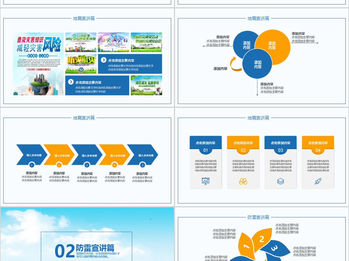 全国防灾减灾日动态PPT模版