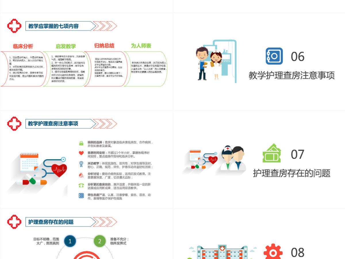 2021扁平简约医院护理查房教学PPT模板 2021扁平简约医院护理查房教学PPT模板