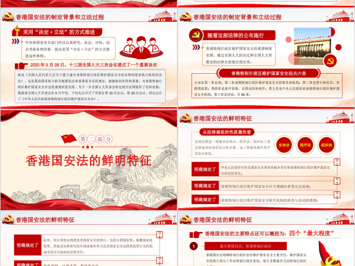 学习《香港特别行政区维护国家安全法》PPT模板