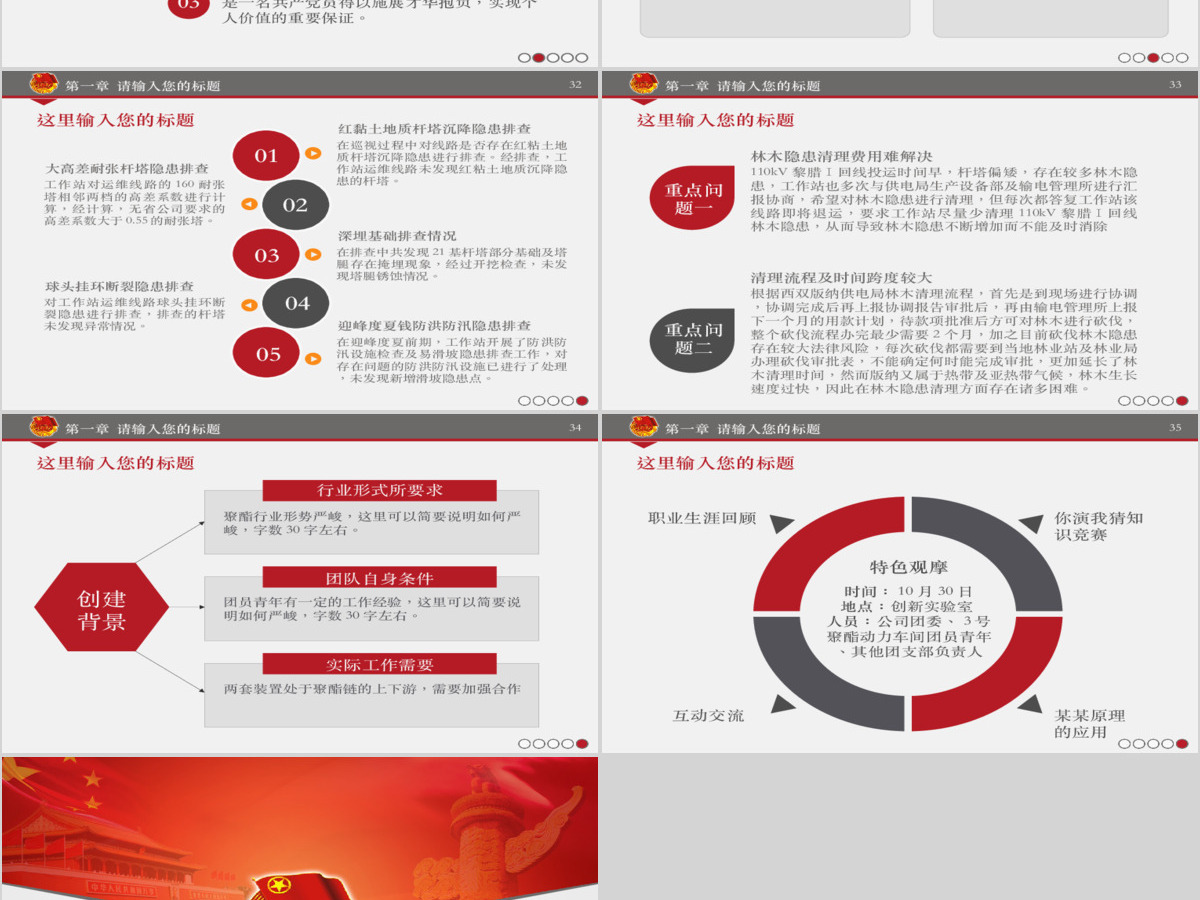 简约大气风共青团团委团课活动PPT模板