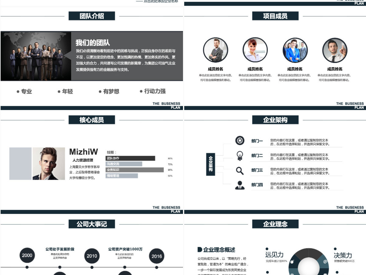 框架完整深色高沉稳简约大气商务创业计划书商业计划书PPT模板 框架完整深色高沉稳简约大气商务创业计划书商业计划书PPT模板