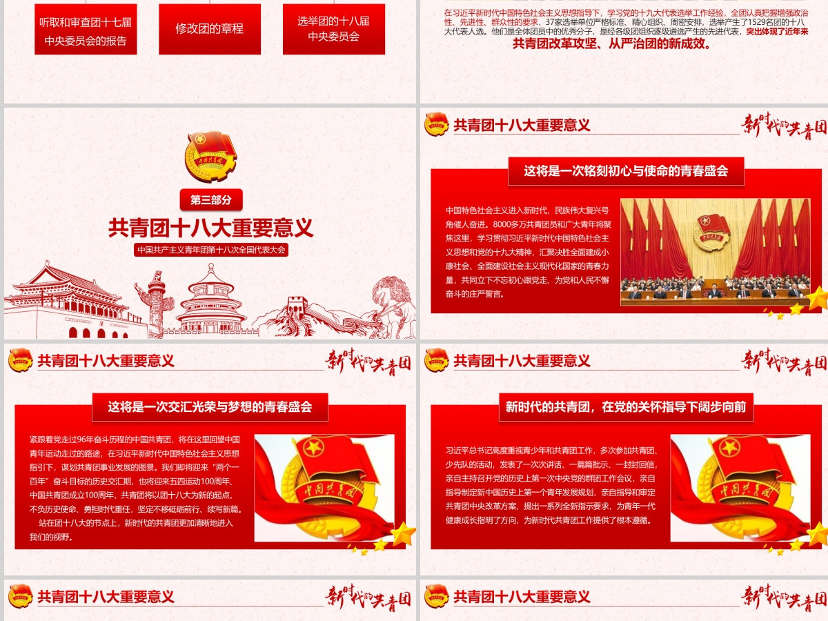 十八大新时代的共青团PPT模板
