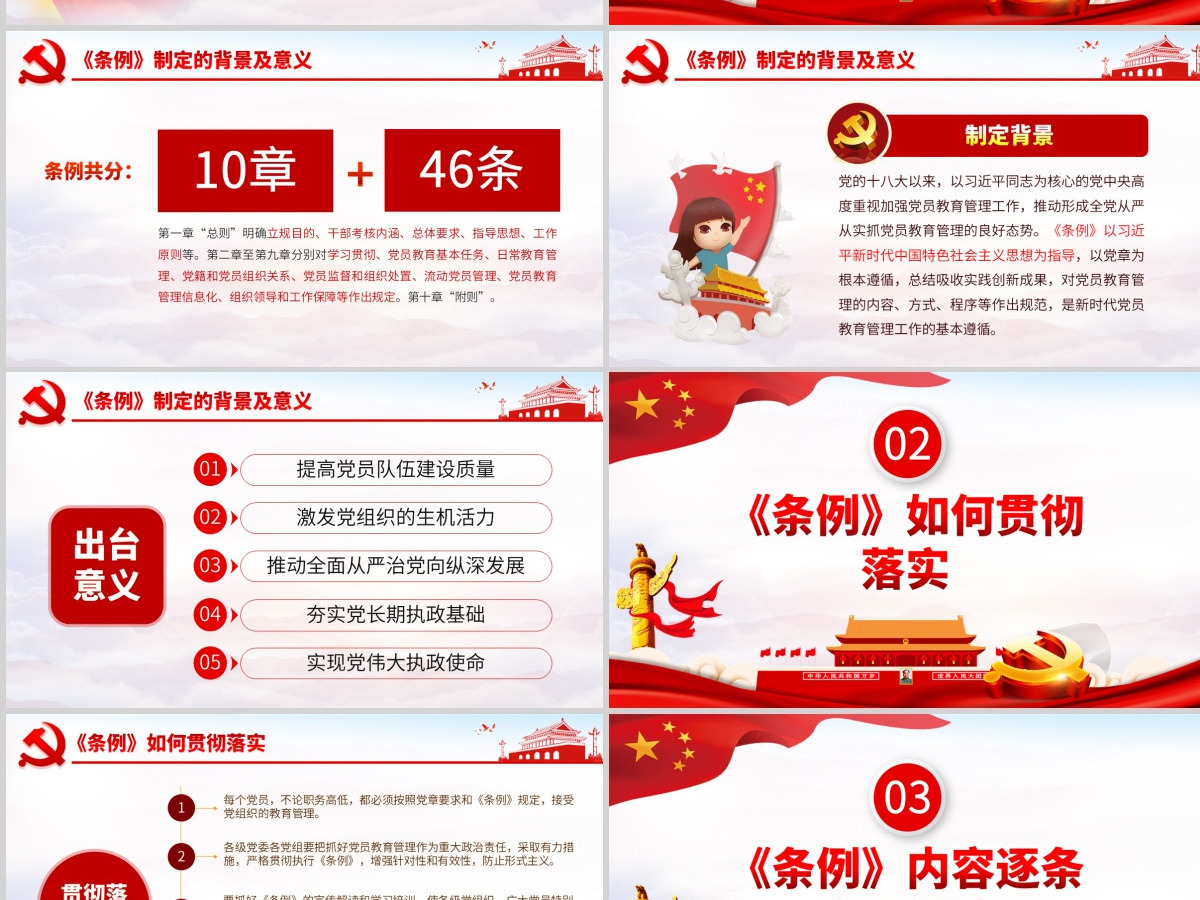 原创中国共产党党员教育管理工作条例学习解读PPT-含讲稿