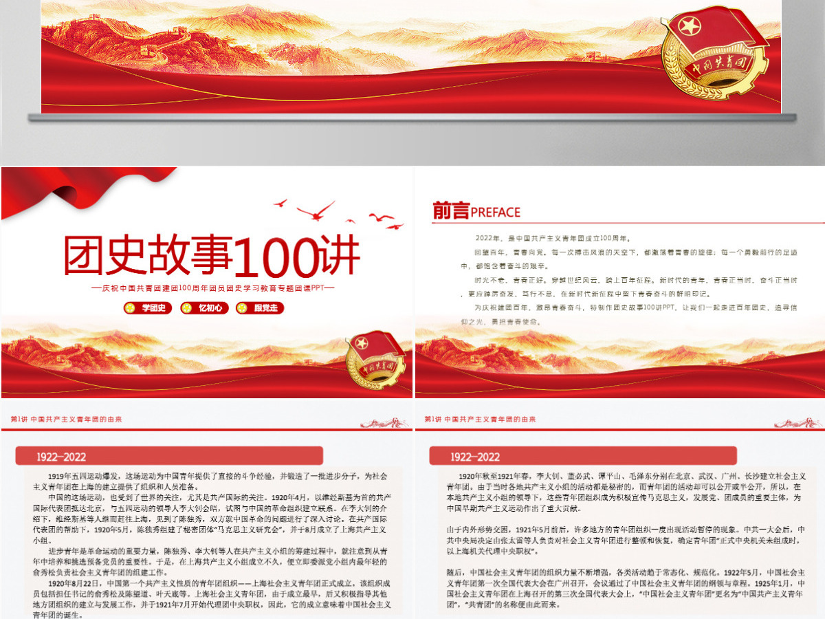 1919-2022团史故事100讲庆祝中国共青团建团100周年团史学习教育专题团课PPT 1919-2022团史故事100讲庆祝中国共青团建团100周年团史学习教育专题团课PPT