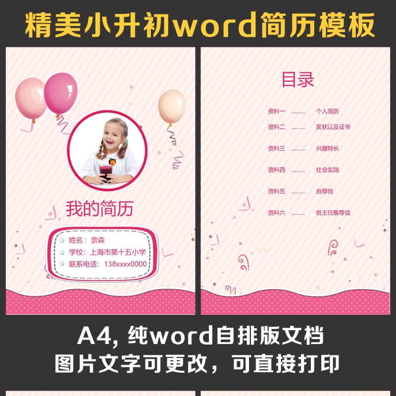 小升初简历