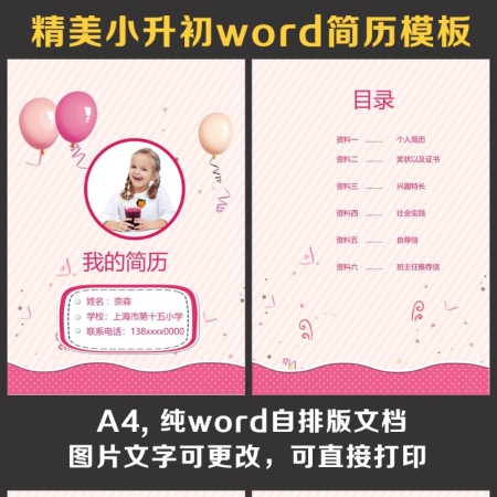 小升初简历