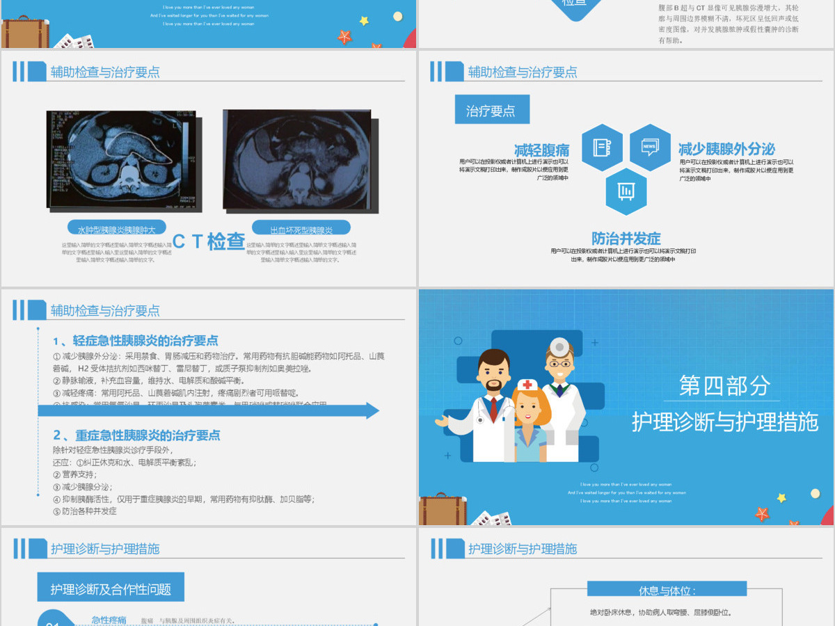 卡通风格急性胰腺炎病人的护理模板 卡通风格急性胰腺炎病人的护理模板