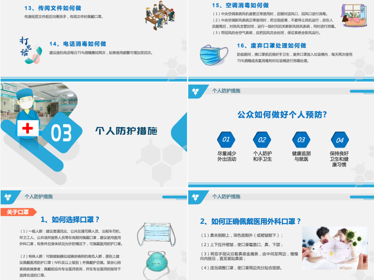 原创预防新型冠状病毒感染肺炎科普知识疫情防控PPT