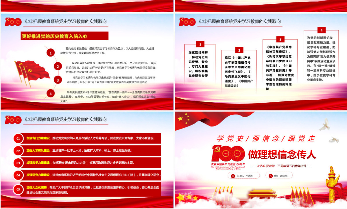 2021做理想信念传人PPT热烈庆祝建党100周年暨五四青年讲课学党史强信念跟党走专题教育辅导党课 PPT模板