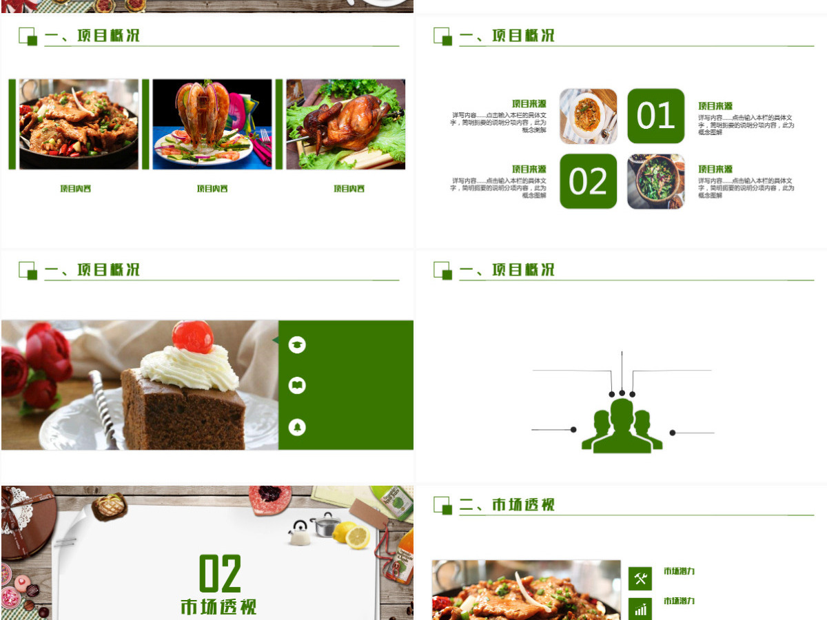 创意餐饮餐厅商业计划书PPT模板
