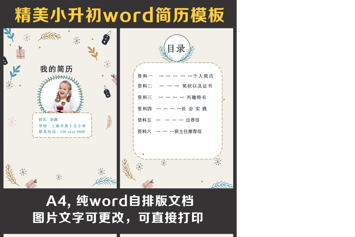 小升初简历