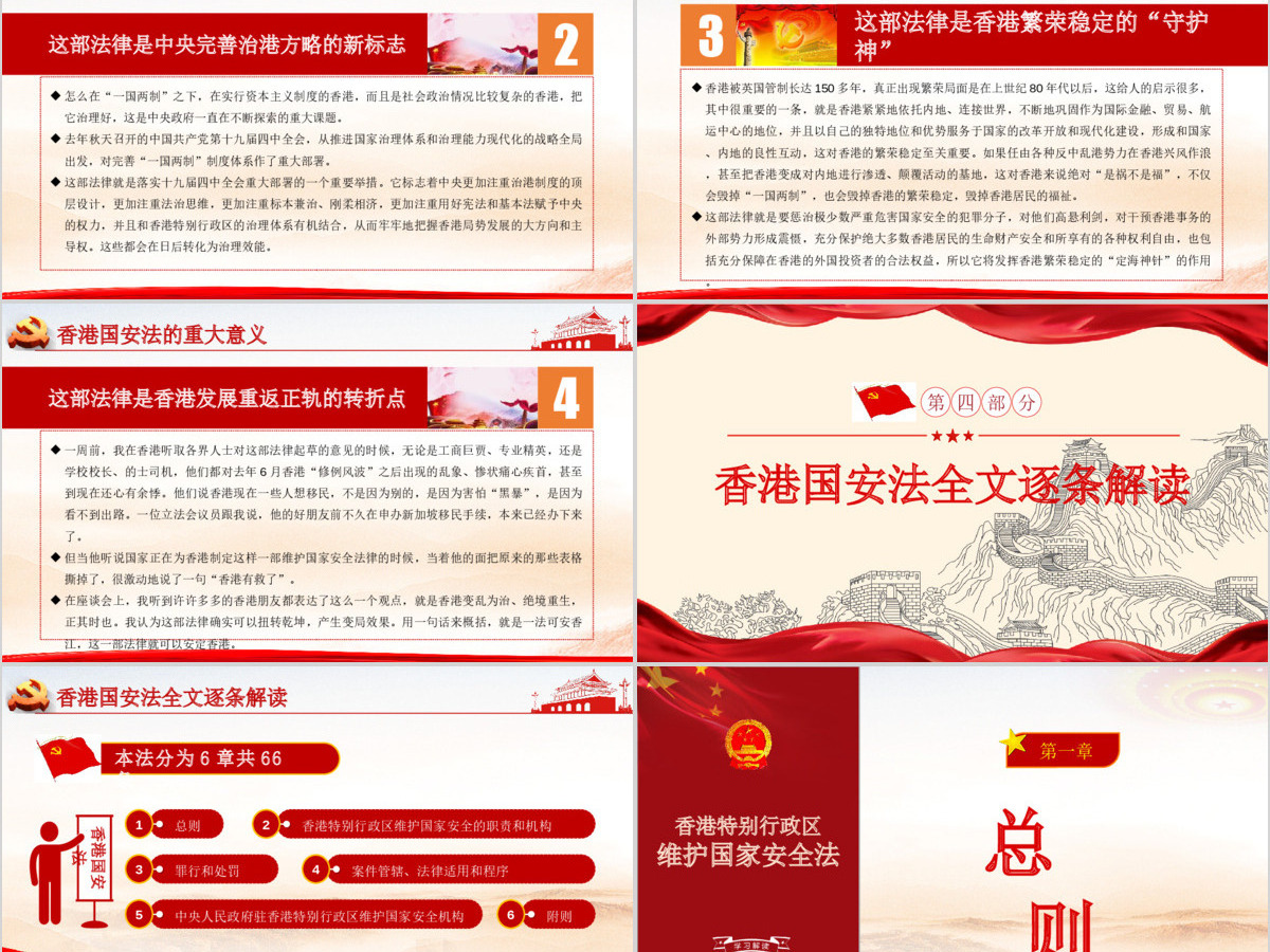 学习《香港特别行政区维护国家安全法》PPT模板