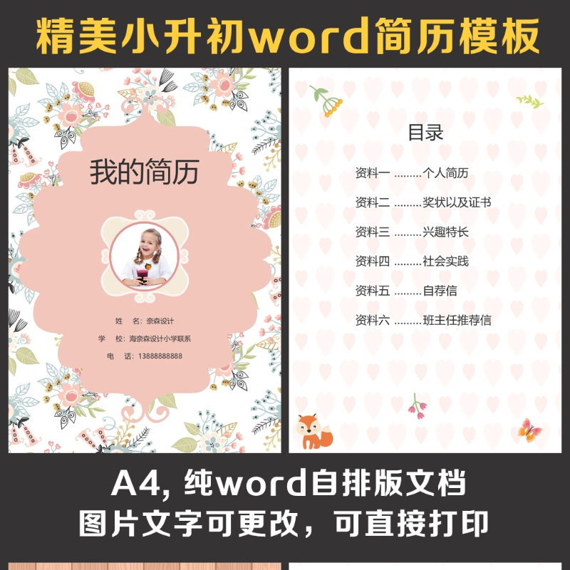 小升初简历