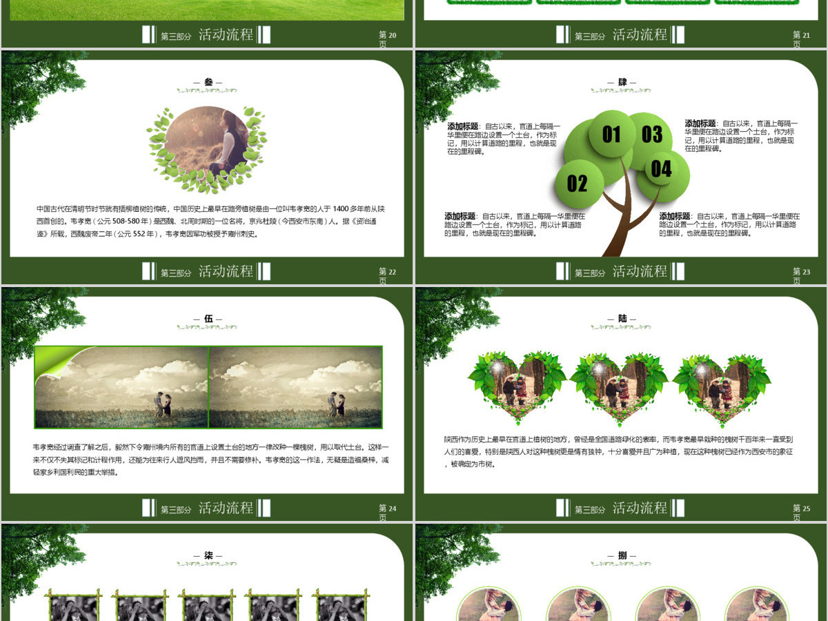 绿色植树节主题活动策划方案PPT模板 绿色植树节主题活动策划方案PPT模板