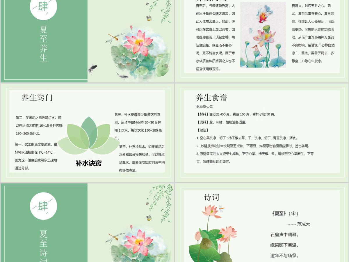 2020年最新传统节气之夏至PPT模板 2020年最新传统节气之夏至PPT模板